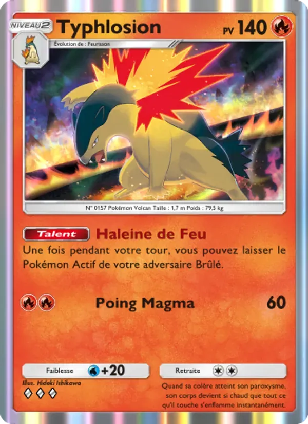 Typhlosion card in French