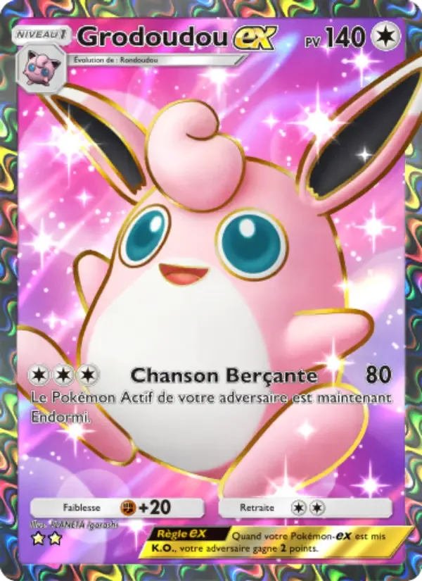 Wigglytuff ex card in French