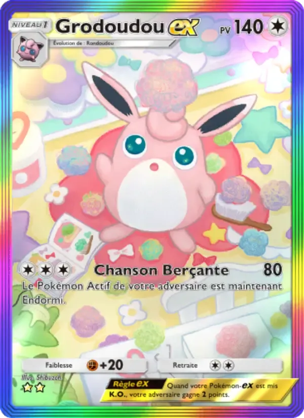 Wigglytuff ex card in French