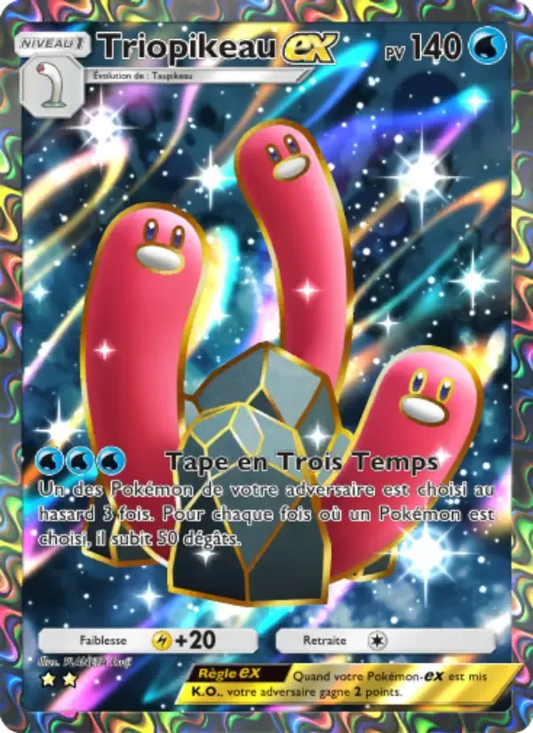 Wugtrio ex card in French