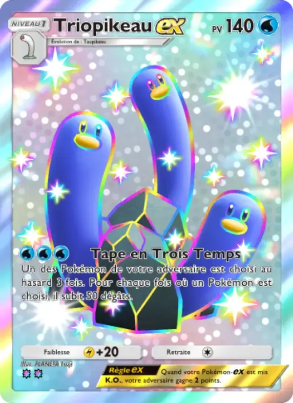 Wugtrio ex card in French