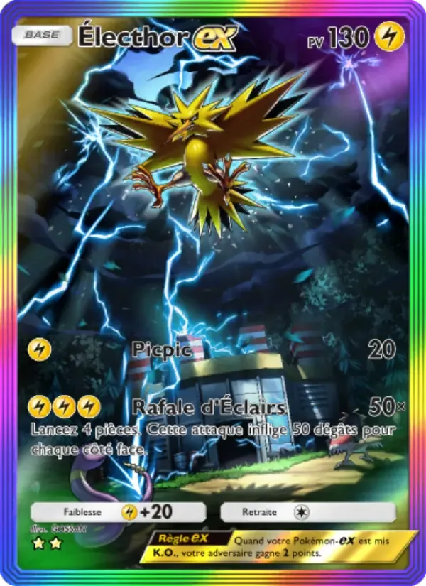 Zapdos ex card in French