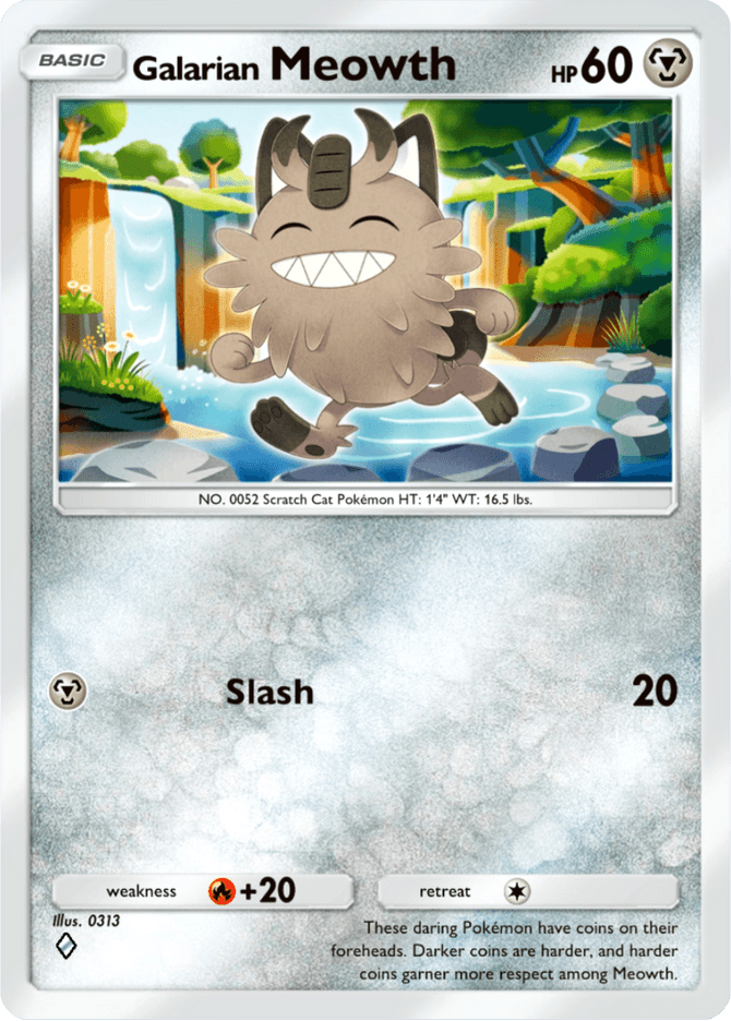 Galarian Meowth (b2-110) card in Pokémon TCG Pocket