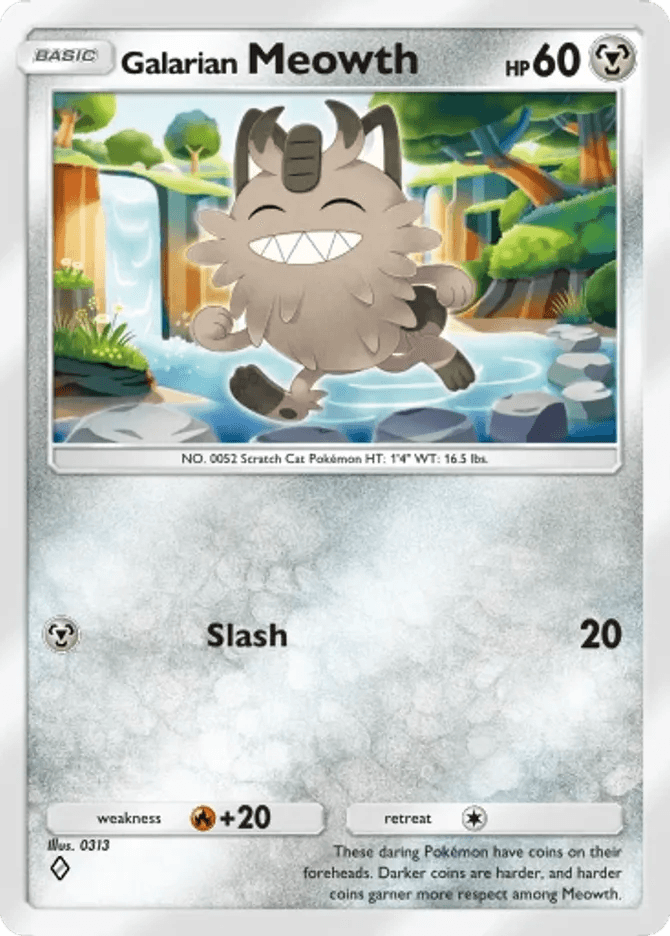 Galarian Meowth (b4b-153) card in Pokémon TCG Pocket