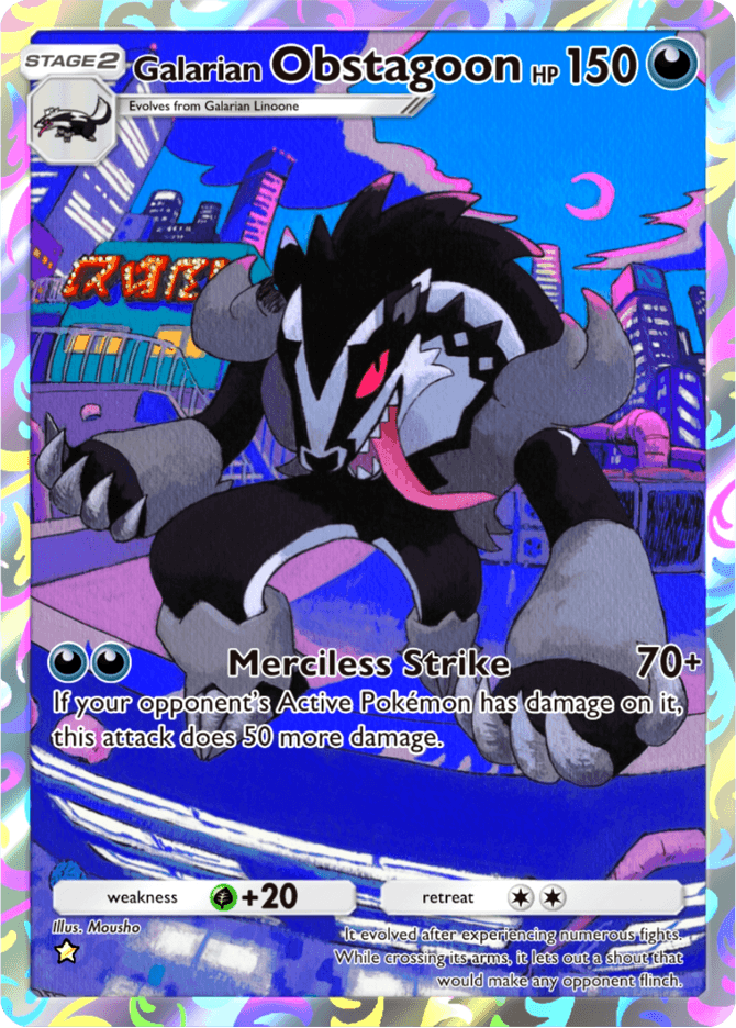 การ์ด Galarian Obstagoon โดย Mousho