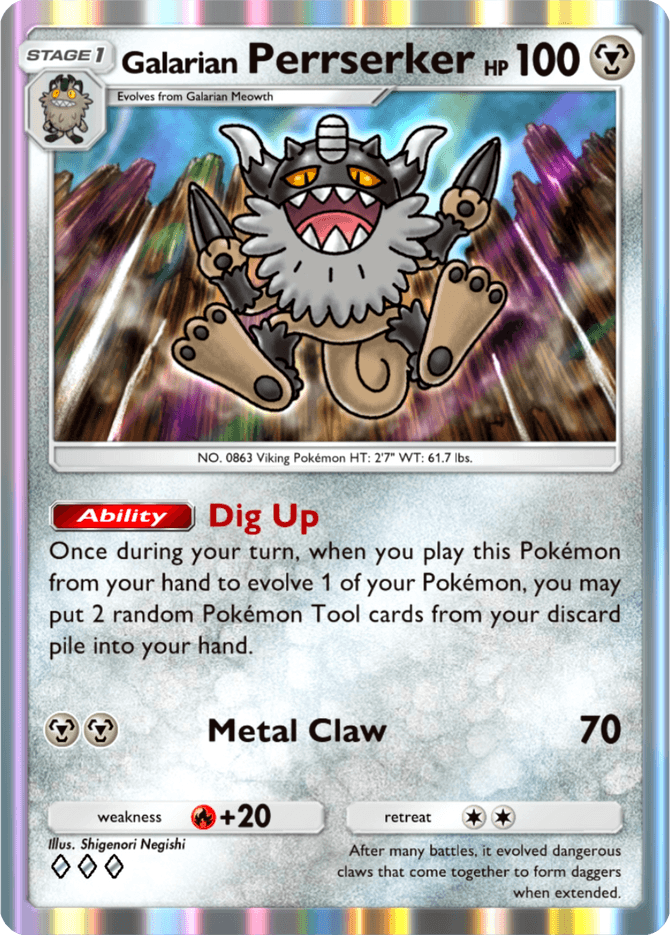 Galarian Perrserker (b2-111) card in Pokémon TCG Pocket