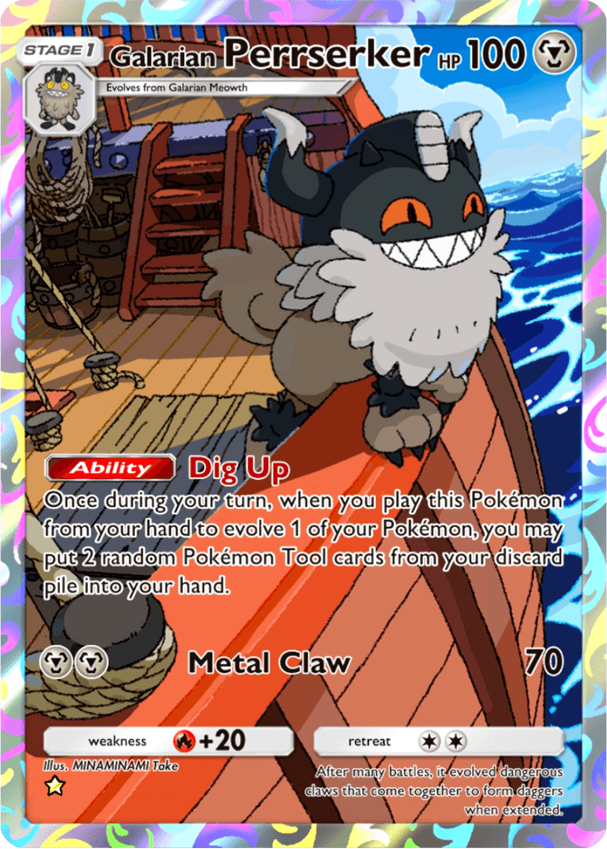 Galarian Perrserker (b2-177) card in Pokémon TCG Pocket