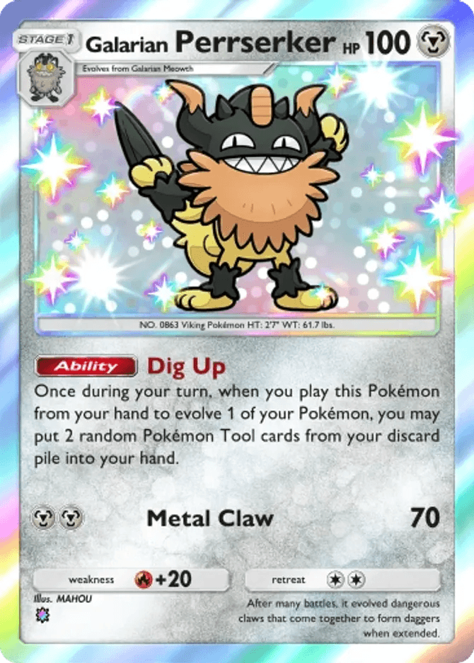 Galarian Perrserker (b4-219) card in Pokémon TCG Pocket