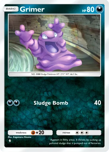 Grimer (b1a-045) card in Pokémon TCG Pocket