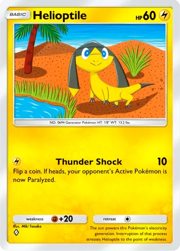 Helioptile (b1a-028) card in Pokémon TCG Pocket