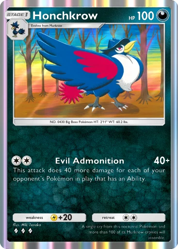 Honchkrow (b1-149) card in Pokémon TCG Pocket