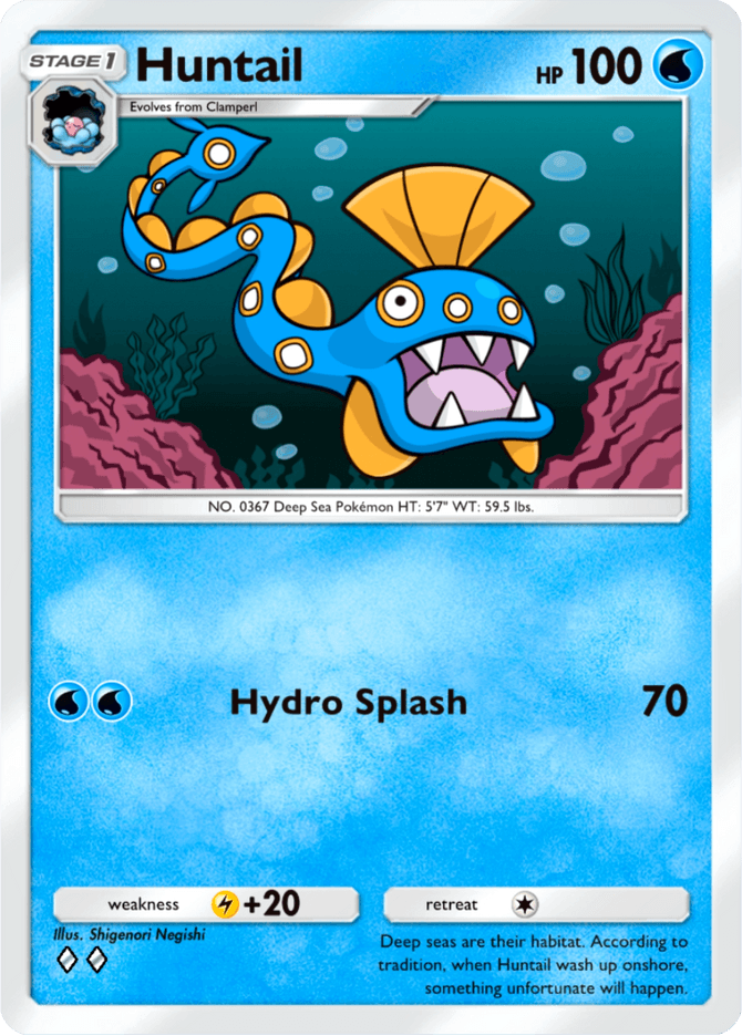 Huntail Evolution Line in Pokémon TCG Pocket — Clamperl → Huntail ...
