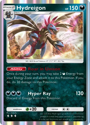 Hydreigon (b1-157) card in Pokémon TCG Pocket