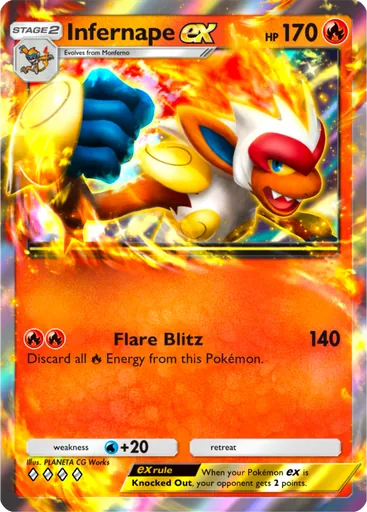 Infernape ex (a2-029) card in Pokémon TCG Pocket