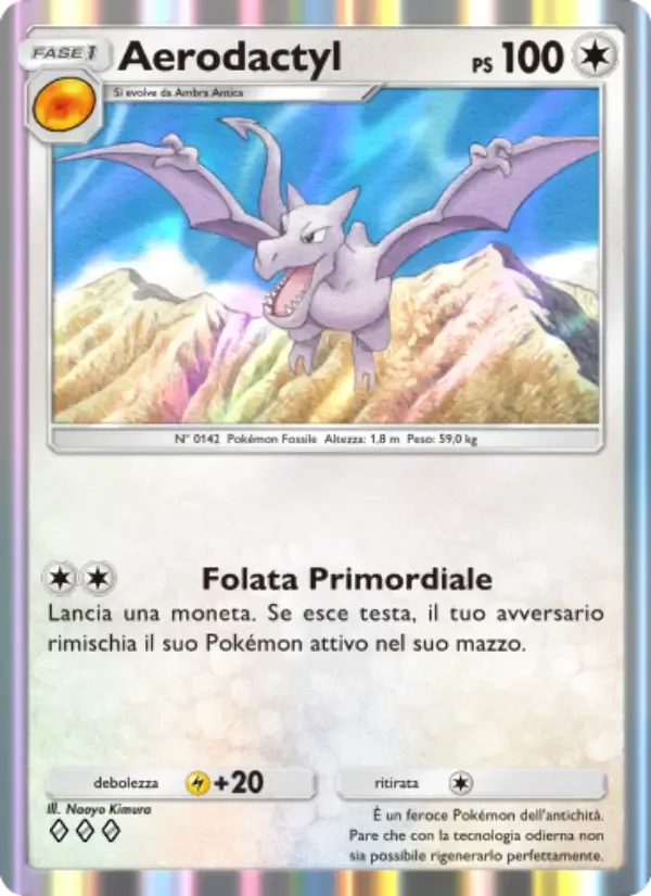 Aerodactyl card in Italian