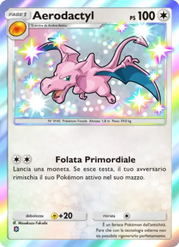 Aerodactyl card in Italian