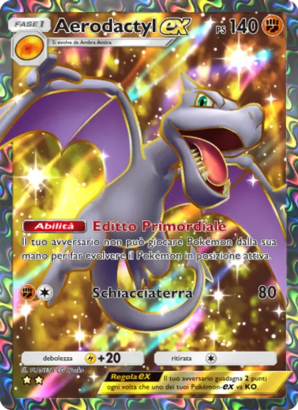 Aerodactyl ex card in Italian