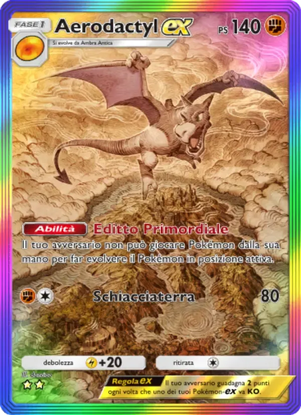 Aerodactyl ex card in Italian