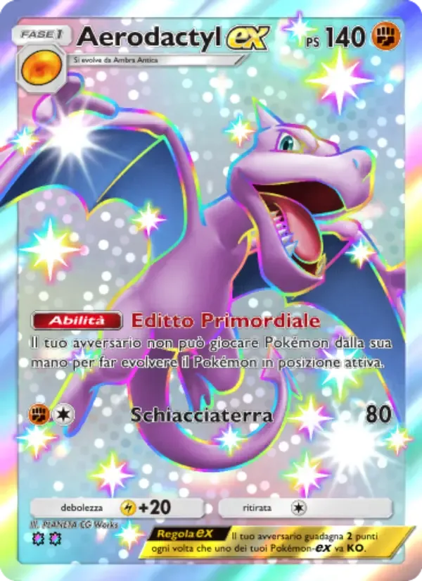 Aerodactyl ex card in Italian