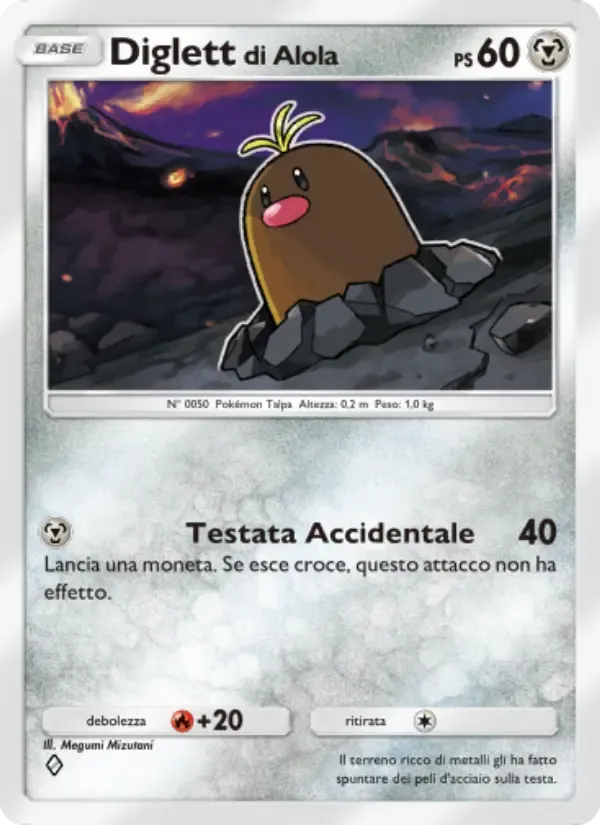 Alolan Diglett card in Italian