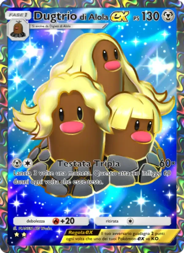 Carta de Alolan Dugtrio ex em Italiano