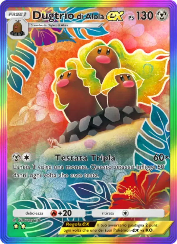 Alolan Dugtrio ex card in Italian