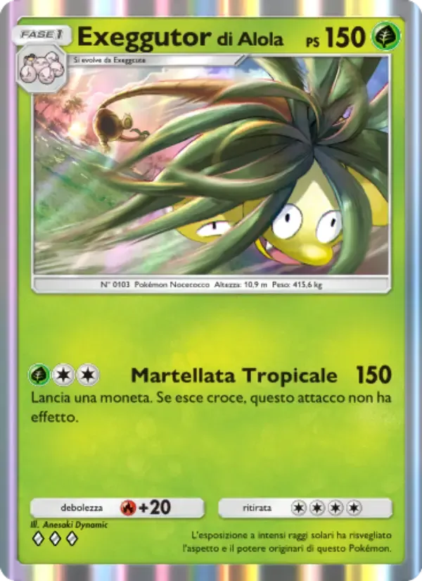 Alolan Exeggutor card in Italian