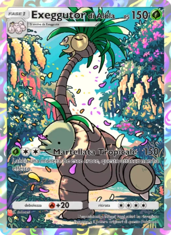 Alolan Exeggutor card in Italian