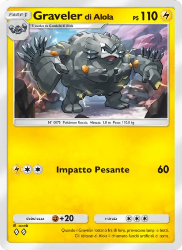 Alolan Graveler card in Italian