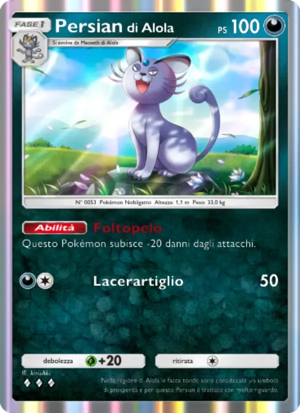 Alolan Persian card in Italian