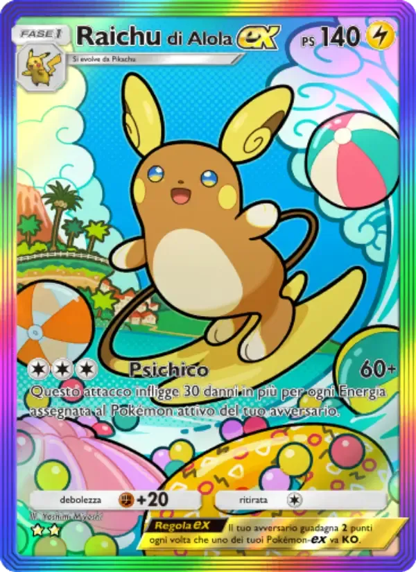 Alolan Raichu ex card in Italian