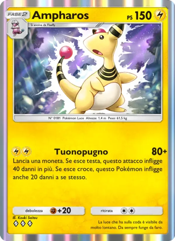 Ampharos card in Italian