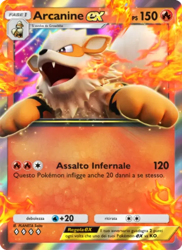 Kartu Arcanine ex dalam bahasa Italia