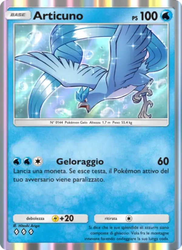 Articuno card in Italian