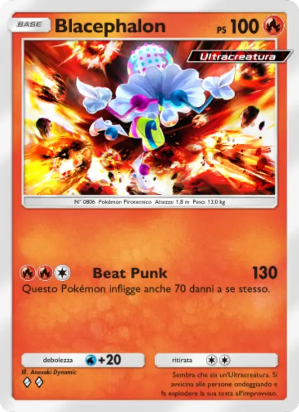 Blacephalon card in Italian