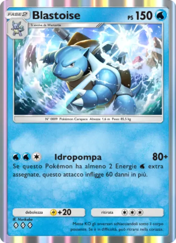Kartu Blastoise dalam bahasa Italia