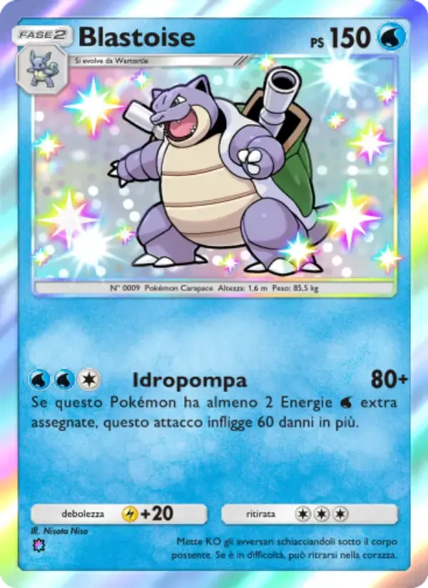 Thẻ Blastoise bằng Tiếng Italy