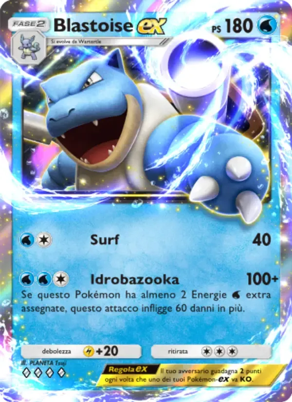 Blastoise ex card in Italian