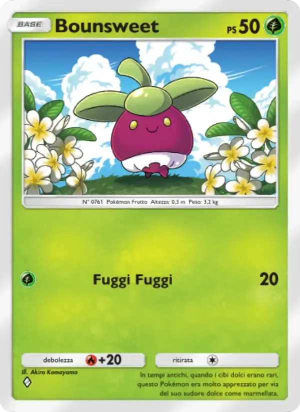 Bounsweet card in Italian