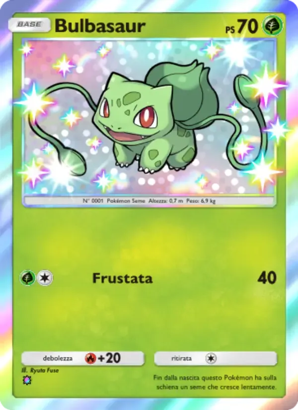 Bulbasaur card in Italian