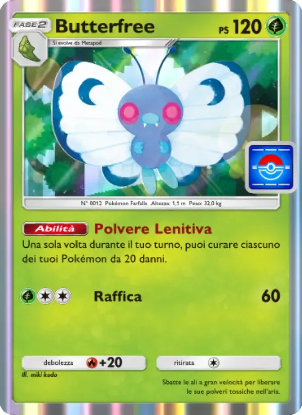 Butterfree card in Italian