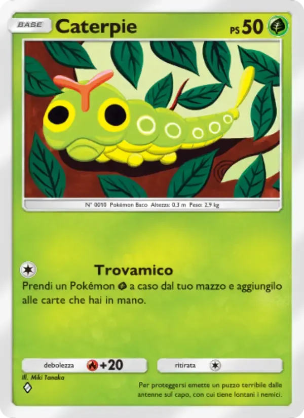 Caterpie card in Italian