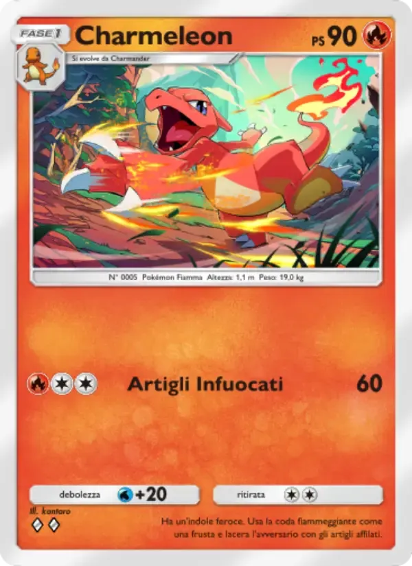 Charmeleon card in Italian