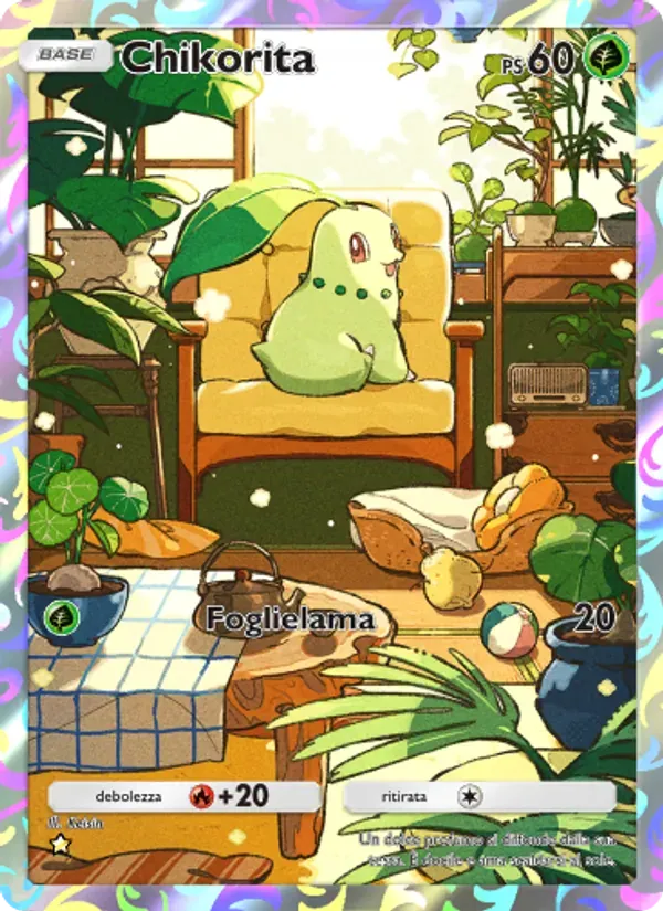Chikorita card in Italian