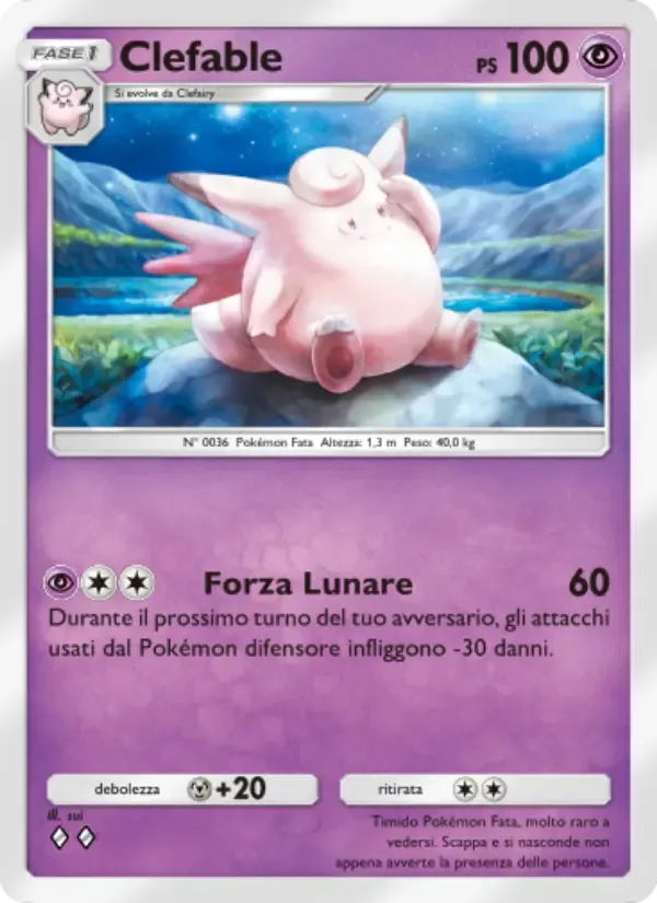 Clefable card in Italian