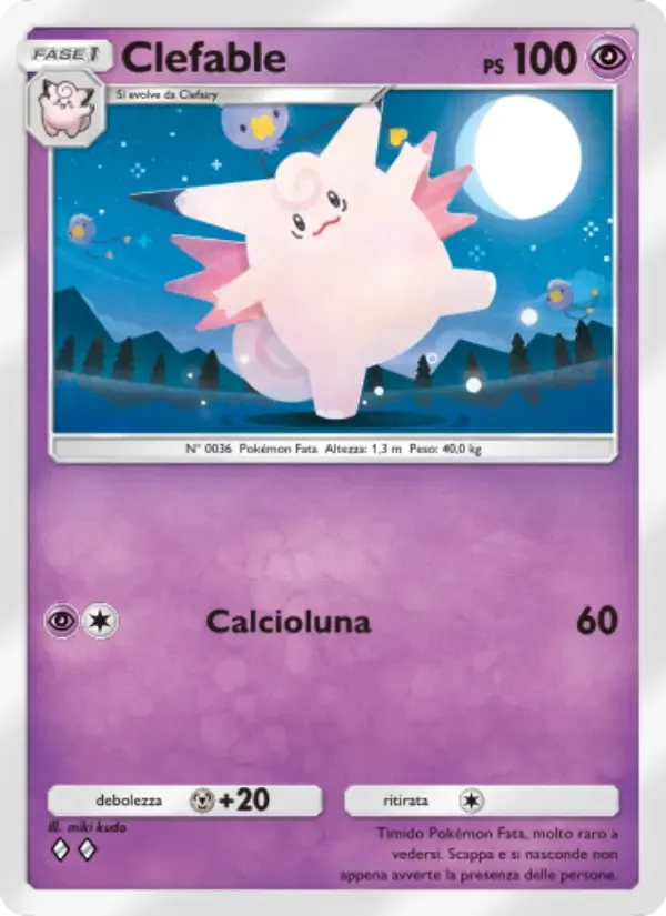 Clefable card in Italian