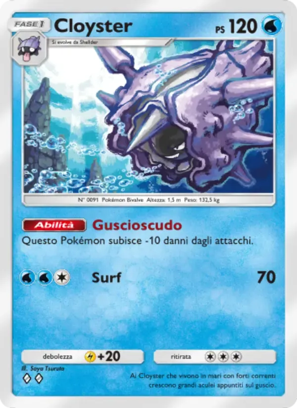 Cloyster card in Italian