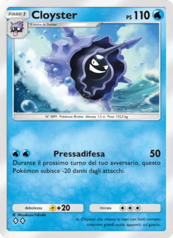 Cloyster card in Italian