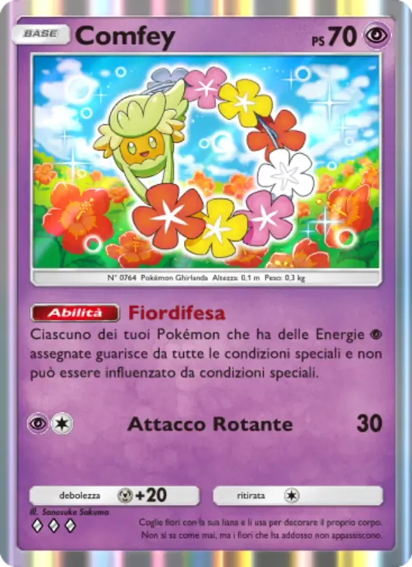 Comfey card in Italian