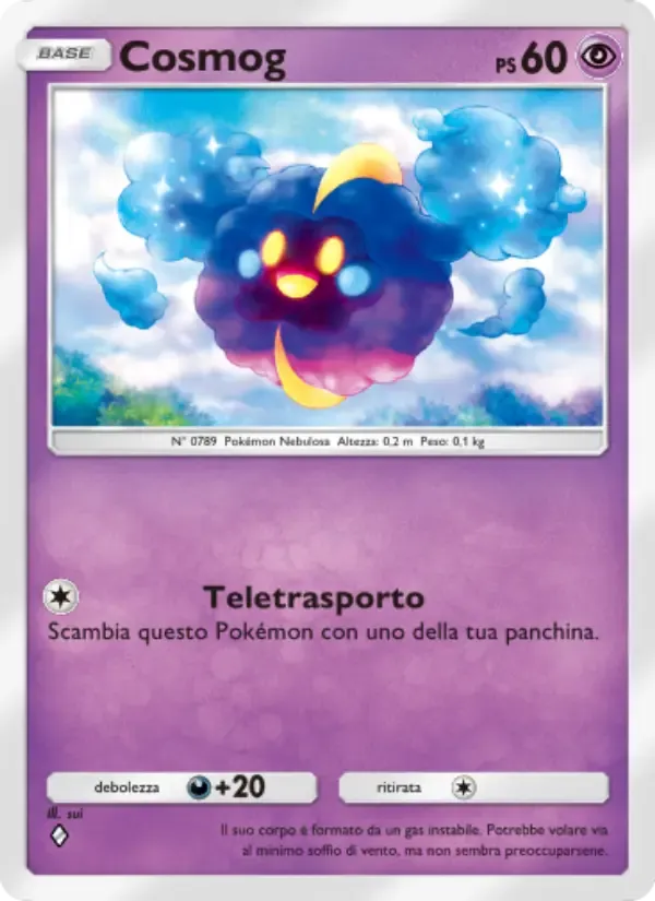 Cosmog card in Italian